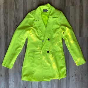 Neon blazer Prettylittlething US4, matching pant sold separate
